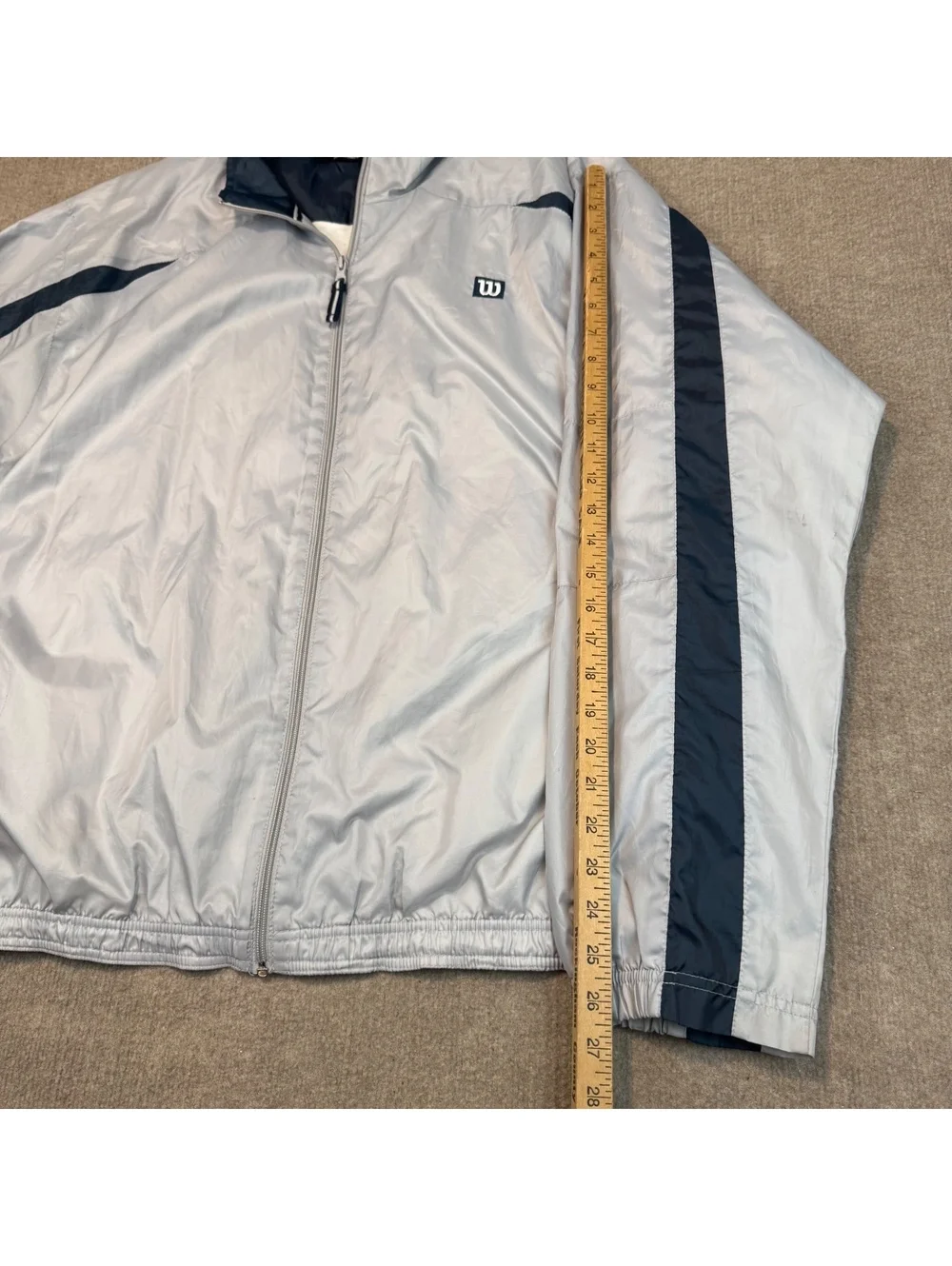 Wilson Staff Jacket Mens 2XL Golf Windbreaker Insulated Lined Striped Gray